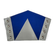 Blue Patent and Silver Lace-Up Wrist Gauntlets
