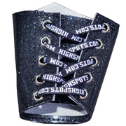 Gray Sparkle Lace-Up Wrist Gauntlets