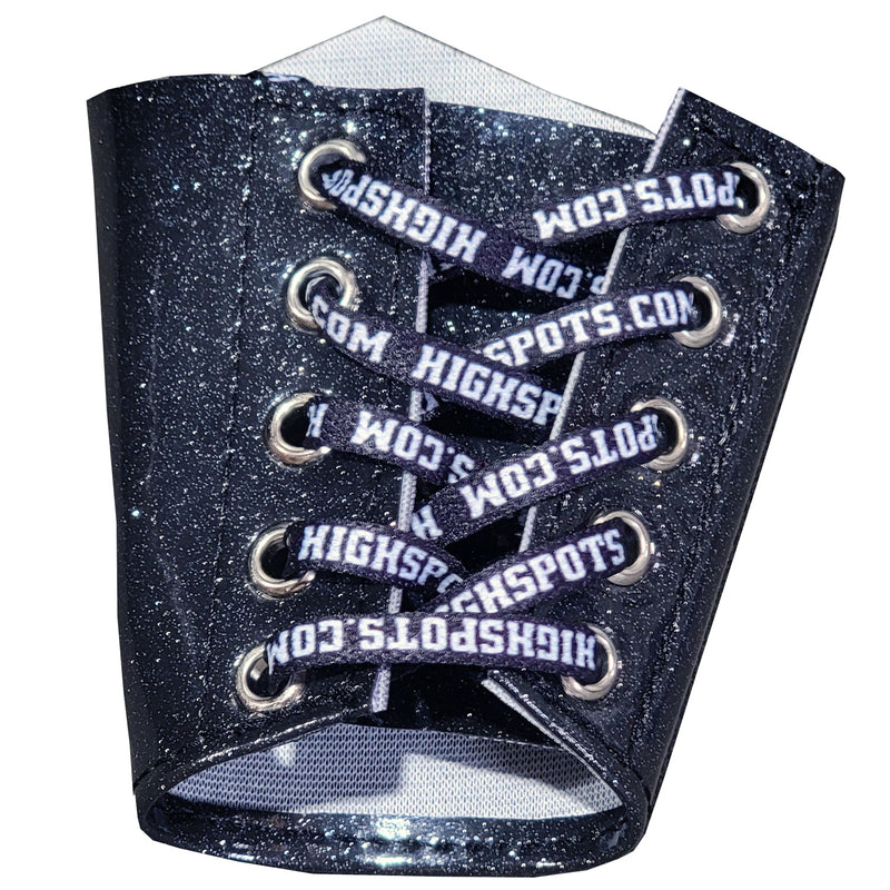 Gray Sparkle Lace-Up Wrist Gauntlets