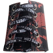Red-Black Skull Print Lace-Up Gauntlets