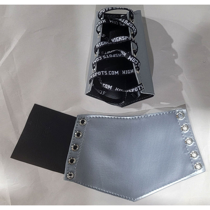 Silver Lace-Up 5-inch Gauntlets