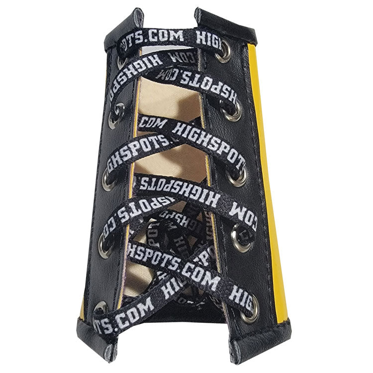 Yellow & Black Lace-Up Gauntlets