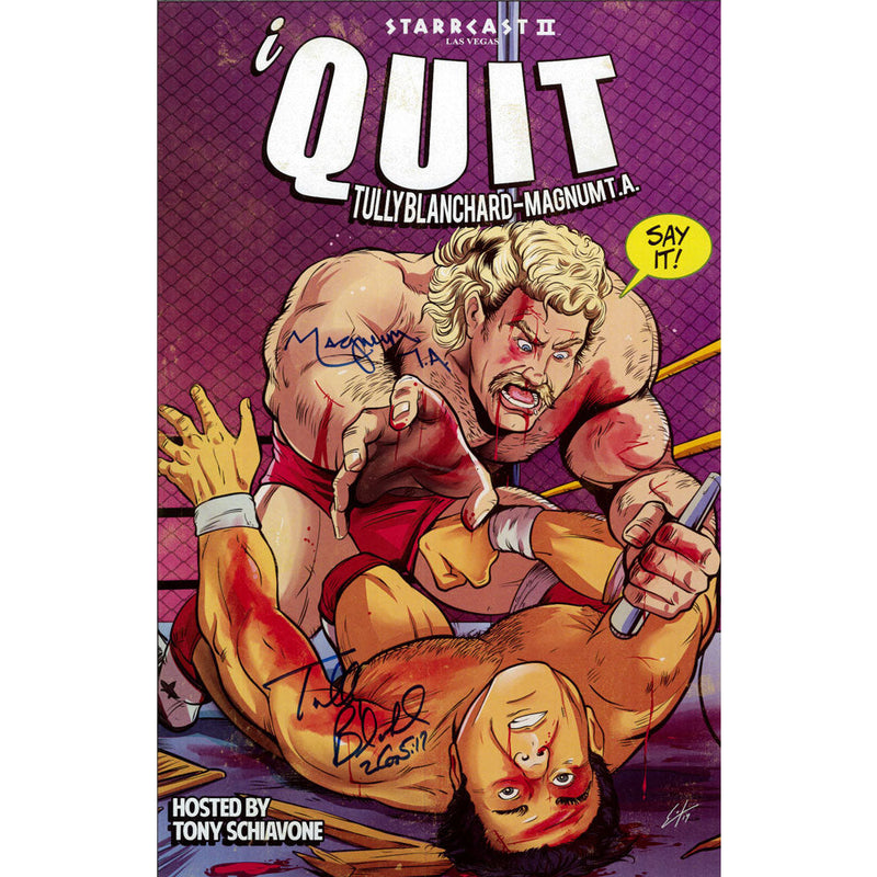 Magnum TA vs Tully Blanchard Hodson I Quit 11 x 17 Poster - DUAL AUTOGRAPHED