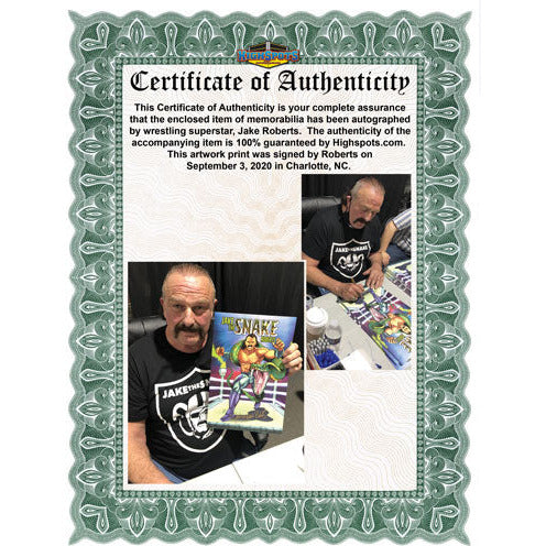 Jake Roberts 11x17 Art Print - AUTOGRAPHED