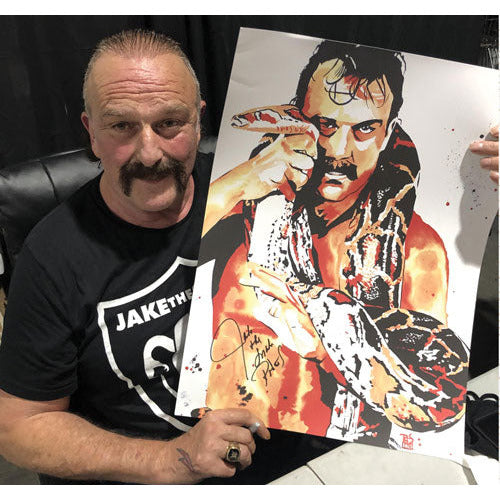 Jake Roberts 18x24 Print - AUTOGRAPHED