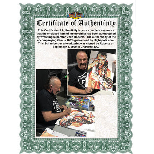 Jake Roberts 18x24 Print - AUTOGRAPHED