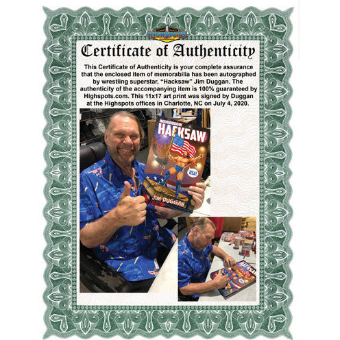 Hacksaw Jim Duggan 11x17 Comic Print - AUTOGRAPHED
