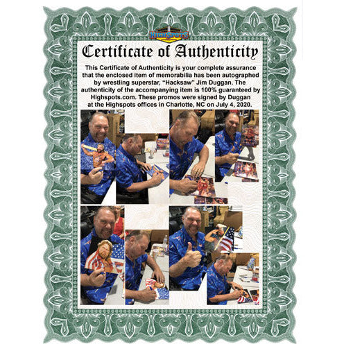 Hacksaw Jim Duggan Promo - AUTOGRAPHED