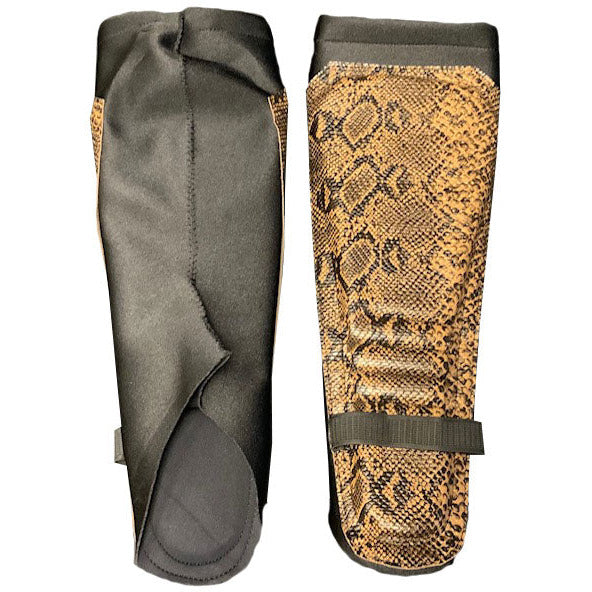 Brown-Black Snakeskin on Black Kickpads