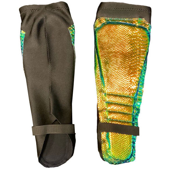 Green Metallic Reptile with Green Tone on Black Kickpads