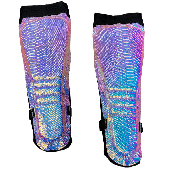 Pink-Silver Reptile Hologram on Black Kickpads