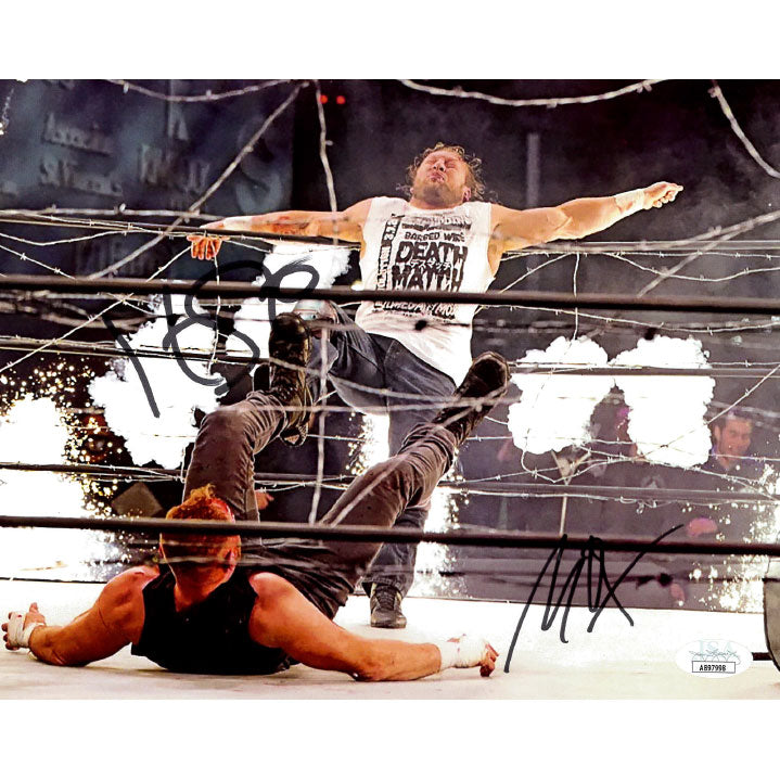 Kenny Omega & Jon Moxley Death Match 8 x 10 Promo - JSA DUAL AUTOGRAPHED