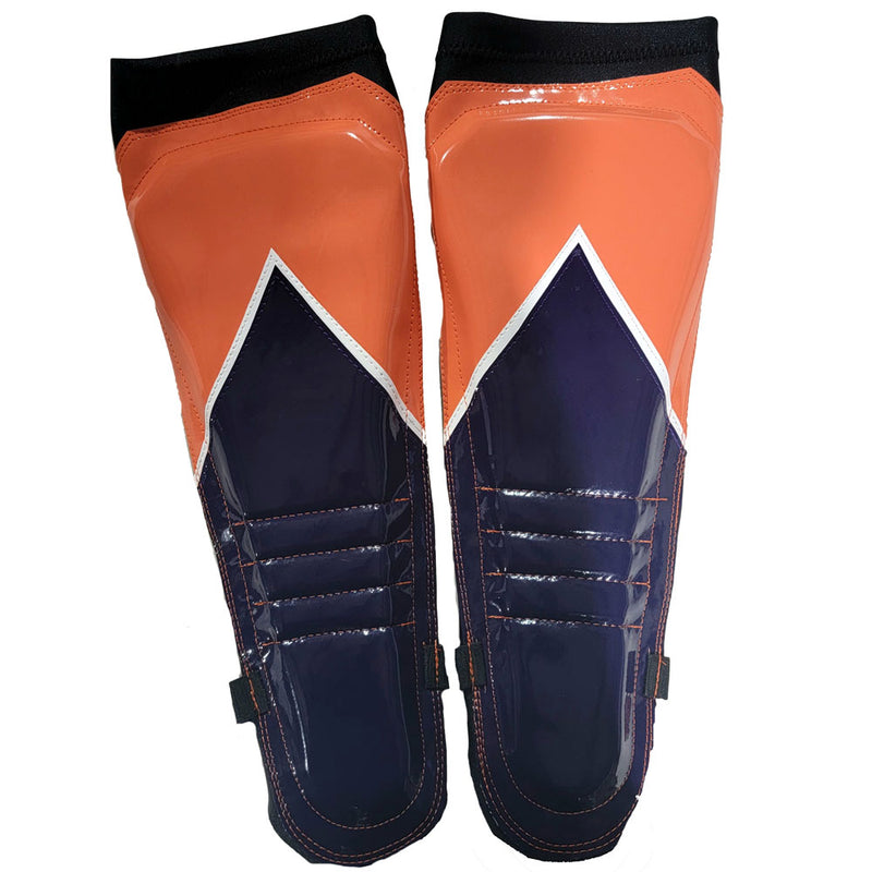 Orange Purple White Pleather on Black Kickpads