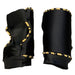 Black with Gold Hologram with Black Stripes and Rhinestones Knee Pads