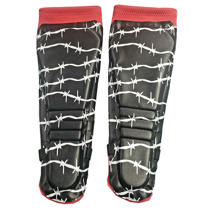 Black Natural with White Barbedwire on Red Kickpads