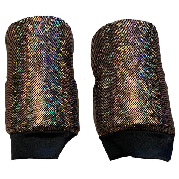 AMA Basic Gold Shattered Glass Hologram on Black Kneepads