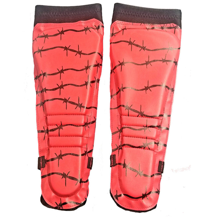 Red Natural with Black Barbedwire on Black Kickpads