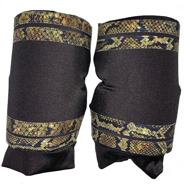 AMA Basic Black with Snakeskin Stripes Knee Pads