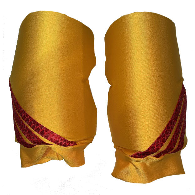 AMA Basic Yellow with Red Stripes Design Knee Pads