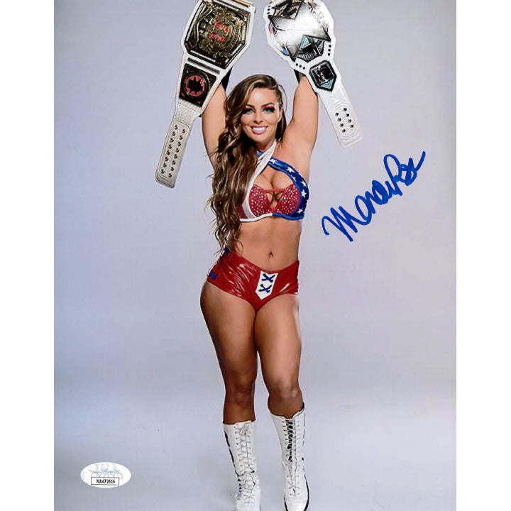 Mandy Rose Titles Up 8 x 10 Promo - JSA AUTOGRAPHED