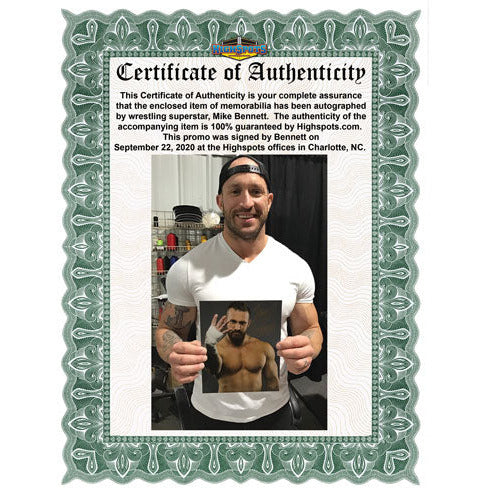 Mike Bennett Promo - AUTOGRAPHED