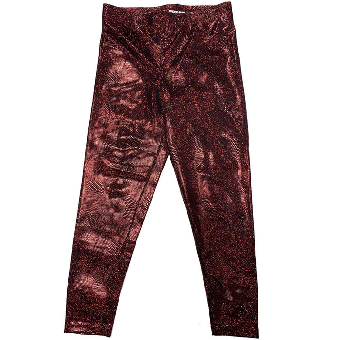 Red Hologram Cracked Ice Long Tights