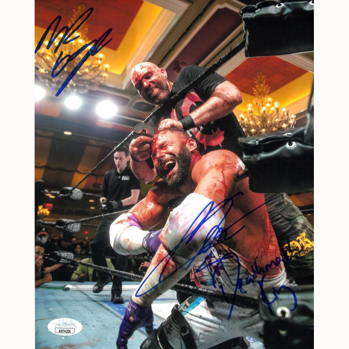 Nick Gage vs Matt Cardona Death Match 8 x 10 Promo - JSA AUTOGRAPHED