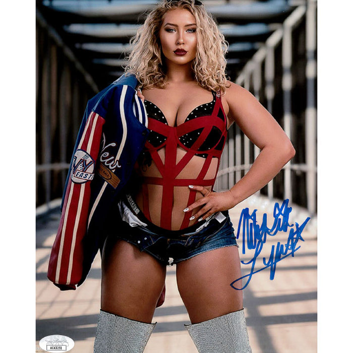 Nikkita Lyons Red Straps 8 x 10 Promo - JSA AUTOGRAPHED