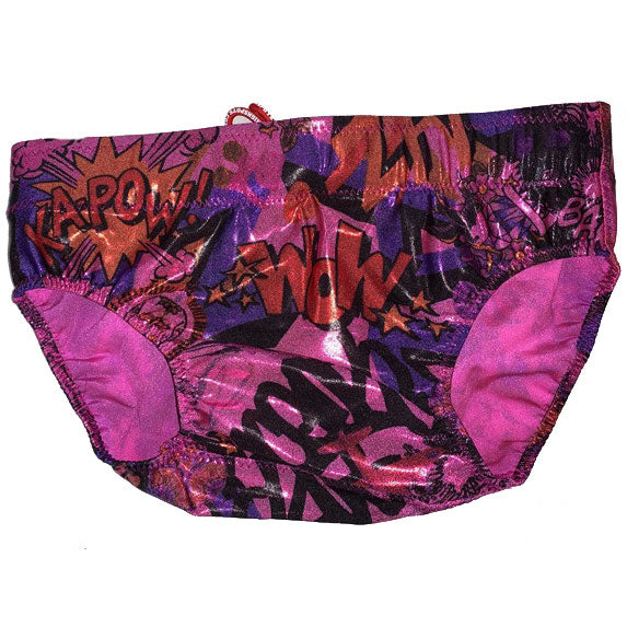 Pink Metallic Comic Print Trunks