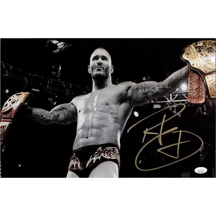 Randy Orton 2 Belt Spotlight 11 x 17 Poster - JSA AUTOGRAPHED