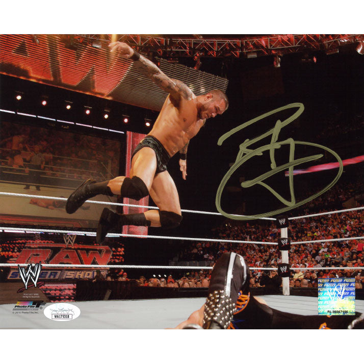 Randy Orton Knee Drop PF 8 x 10 Promo - JSA AUTOGRAPHED