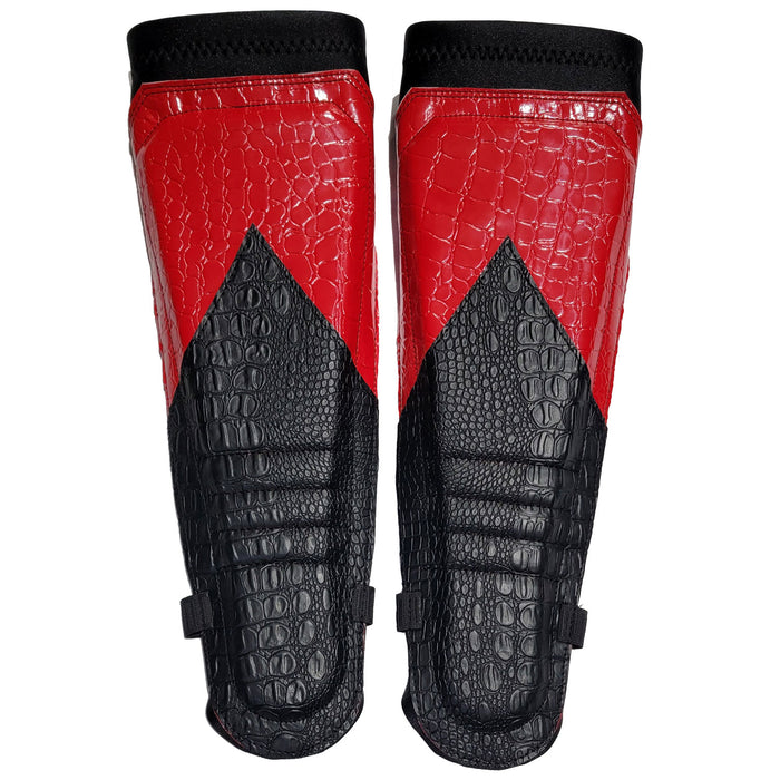 Red and Black Crocodile Pleather Kickpads