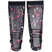 Black with Pink-White Paint Splatter on Black Kickpads