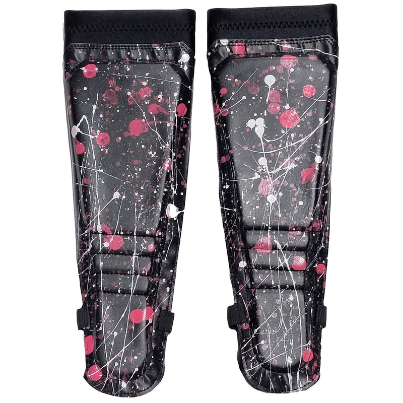 Black with Pink-White Paint Splatter on Black Kickpads