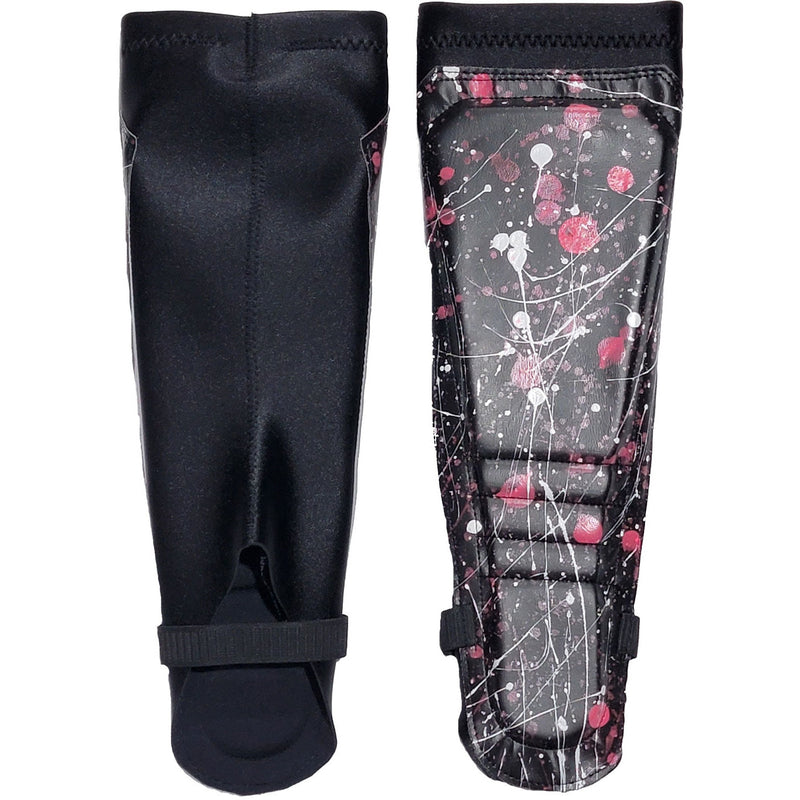 Black with Pink-White Paint Splatter on Black Kickpads