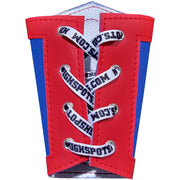Red and Blue Lace-Up Gauntlets