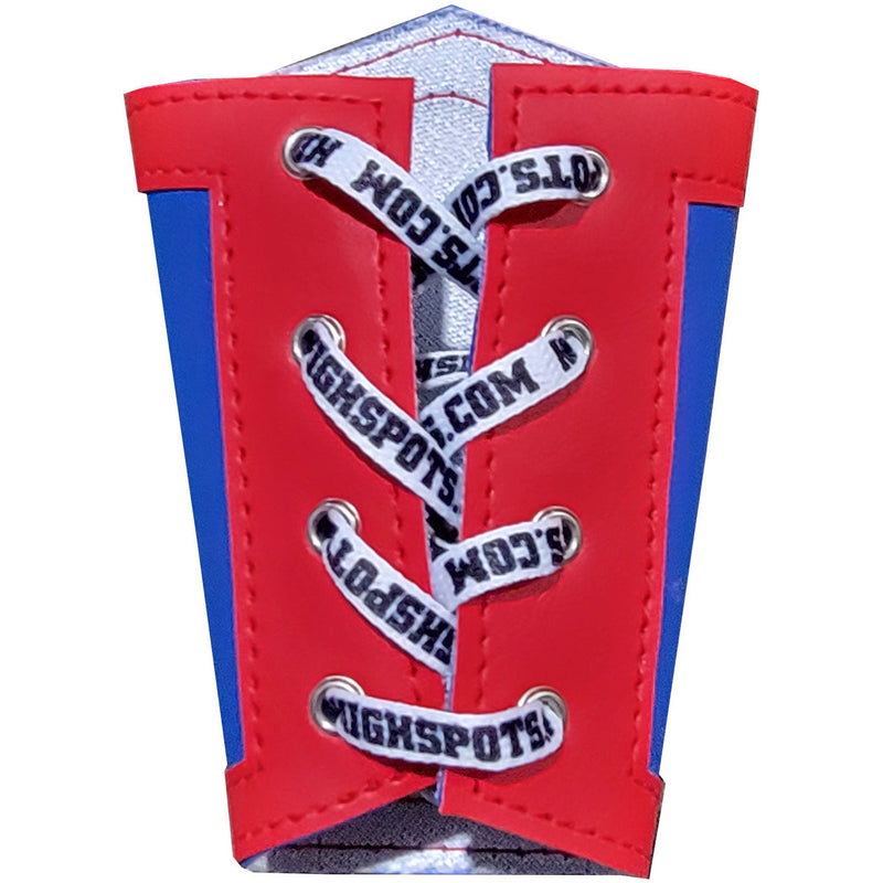 Red and Blue Lace-Up Gauntlets