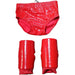 Red Crocodile Pleather Trunks and Kneepads Set