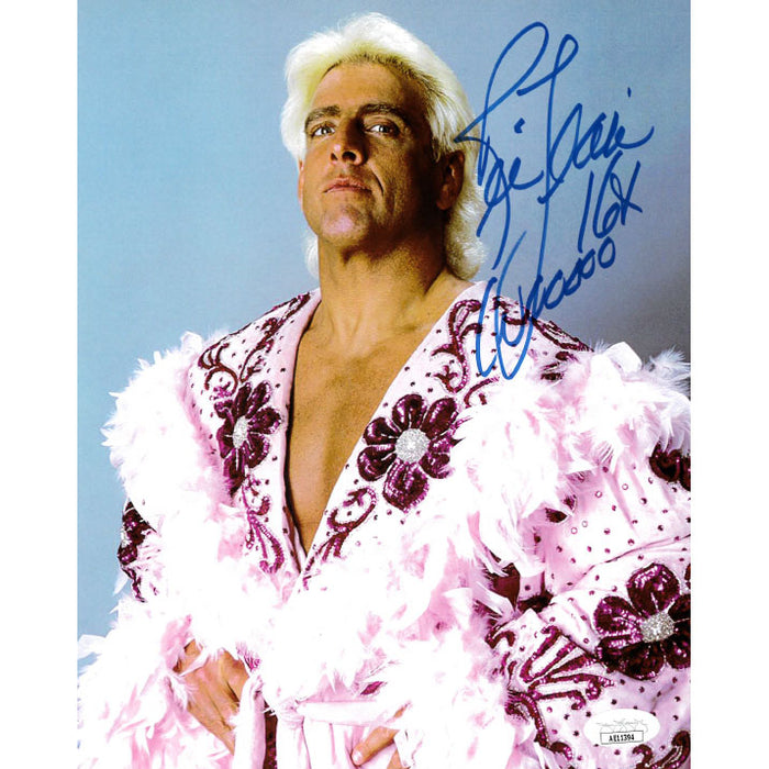 Ric Flair Pink Robe 8 x 10 Promo - JSA AUTOGRAPHED