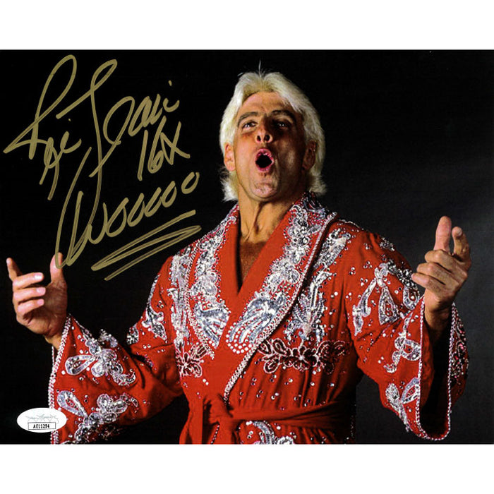 Ric Flair Red Robe 8 x 10 Promo - JSA AUTOGRAPHED
