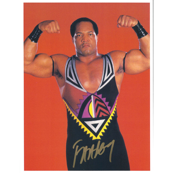 Ron SImmons Faarooq Flex Pose 8.5 x 11 Promo - AUTOGRAPHED