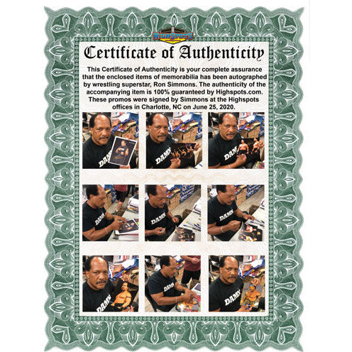 Ron Simmons Promo - AUTOGRAPHED