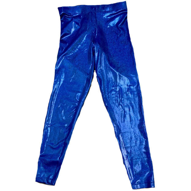 Royal Blue Hologram Dot Long Tights