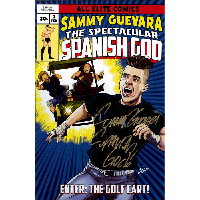Sammy Guevara Enter:  The Golf Cart Hodson 11 x 17 Poster - AUTOGRAPHED