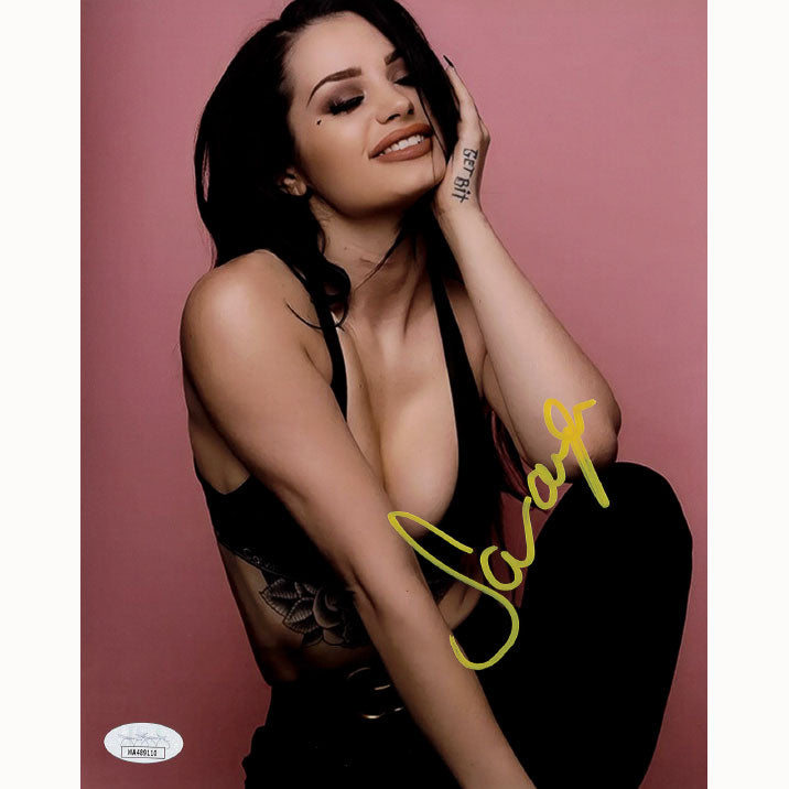 Saraya Get Bit Metallic 8 x 10 Promo - JSA AUTOGRAPHED
