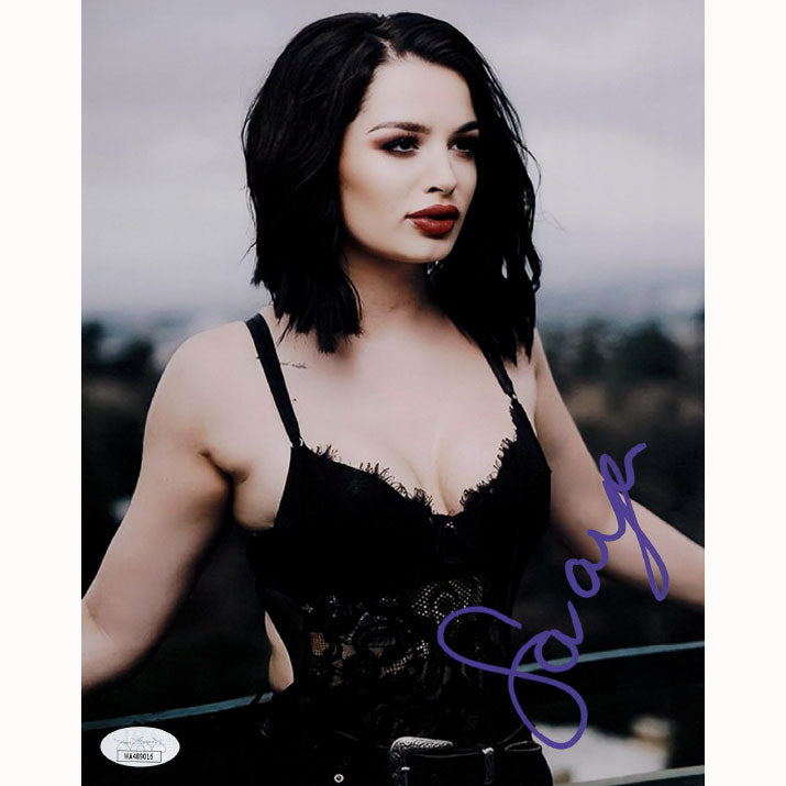 Saraya Lace Up Pose Metallic 8 x 10 Promo - JSA AUTOGRAPHED