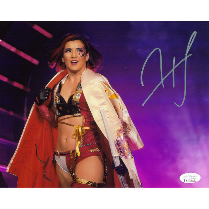 Hikaru Shida Purple BG 8 x 10 Promo - JSA AUTOGRAPHED