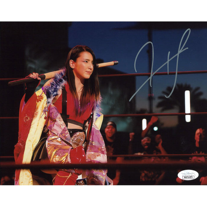 Hikaru Shida Kendo Stick Behind Head 8 x 10 Promo - JSA AUTOGRAPHED