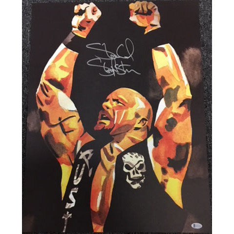 一*斗様 STONE  アーカイブ展示会レアポスター Stone Cold Steve Austin 18x24 Print - AUTOGRAPHED — Highspots.com