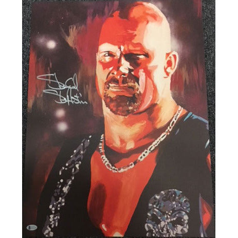Stone Cold Steve Austin 18x24 Print - AUTOGRAPHED